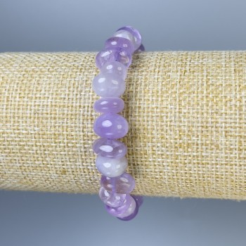 Amethyst Faceted Bead Bracelet 9-12×6-8 mm, 18 cm length, stretch