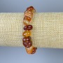Carnelian Bracelet with Faceted Beads, 8–15×5–8 mm diameter, 18 cm stretch