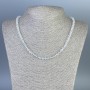 Beaded Necklace of Rock Crystal, Faceted Cubes 4.5×4.5 mm, Length 50 cm with Clasp