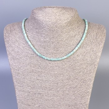 Amazonite Rondelle Necklace, 4x2 mm diameter, 45 cm length +/- with clasp