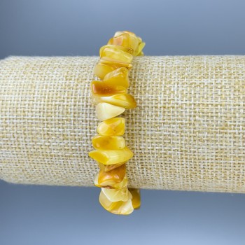 Amber Chip Bracelet, bead size 10–16 × 4–7 mm, length 18 cm, stretch