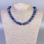 Lazurite Necklace with Smooth Beads, 10mm Diameter, 45cm Length, with Clasp