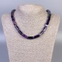 Purple agate cylindrical beads necklace, diameter 15×8 mm, length 45 cm, with clasp