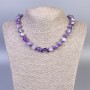 Amethyst Necklace with Smooth Bead, 10 mm diameter, 50 cm length ± with clasp