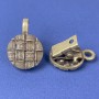 Bronze metal color cardigan brooch clasp, diameter 20 mm ±, length 52 mm ±