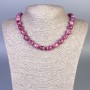 Faceted Tourmaline Bead Necklace, 13×10 mm Beads, 45 cm Long, with Clasp
