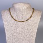 Tiger's Eye Rondelle Necklace, 4x2 mm beads, length 45 cm ± with clasp