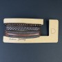 Triple Eco Leather Bracelet, brown, with drawstring, length 18-24 cm +/- Beads 6 mm +/-; length 18 cm stretched