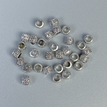 Bead insert, metal color: Silver, diameter 3×4 mm ± hole diameter ~2.5 mm, packaging 20 g (~150 pcs)