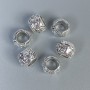 Bead-insert findings, silver metal color, 10×8 mm with hole approx. 6 mm, packaging 20 g (~10 pcs)