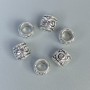 Bead Insert, Silver-Colored, 9x8 mm, hole approx. 6 mm, packaging 20 g (~16 pcs)