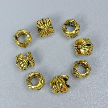 Gold-colored bead insert hardware, 7×7 mm diameter ± hole, 4 mm diameter ± packaging 18 pcs