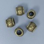Bronze-colored bead insert finding, 9×10 mm, hole diameter ~5 mm, packaging 10 pcs