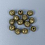 Bead insert with letter 'F', bronze metal color, size 6×7 mm with approximately 1.8 mm hole, packaging 28 pcs