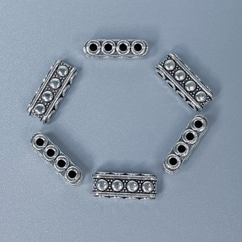 Row divider insert, silver color, 7×5×17 mm, hole diameter ~1.8 mm, packaging 20 g (~10 pcs)