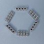 Row divider insert, silver color, 7×5×17 mm, hole diameter ~1.8 mm, packaging 20 g (~10 pcs)