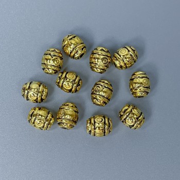 Gold-tone bead insert findings, 6×7 mm, hole diameter 1.5 mm, packaging 20 g (~26 pcs)
