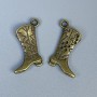 Pendant hardware 'Boots' Bronze metal color, size 22×14×2 mm ± hole Ø 2.5 mm ± pack of 8