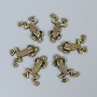 Frog pendant findings, bronze metal color, size 20×13×3 mm ± hole, 1.5 mm diameter ± packaging 20 g (~18 pcs)
