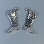 Boots pendant, silver metal color, dimensions 22×14×2 mm, hole diameter 2.5 mm, pack of 8