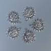 Sun and Moon pendant, silver metal color, dimensions 20x23x3 mm, hole diameter 1.5 mm, packaging 10 pcs