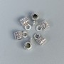 Bail findings in silver metal color, size 9×5×5 mm, hole diameters 2.5 mm and 2 mm, packaging 34 pcs