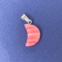 Pendant Moon Rhodochrosite Natural Stone 11x18x5x28 mm+