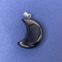 Moon Pendant Agate Black Natural Stone 25x20x9x32mm+