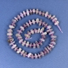 Lepidolite Beads, Tumbled, 9x4 mm, with Seed Beads on Thread, Length 38 cm