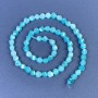 Aquamarine Beads, Faceted Diamond Shape, 6x5 mm, on Thread, Length 39 cm