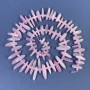 Kunzite Beads - Needle-cut Chips 15-20x2-5 mm, on thread with seed beads, 40 cm length