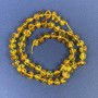 Faceted Amber Beads 6×4 mm on Thread, with 2 mm Seed Beads, Length 39 cm
