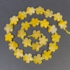 Yellow Calcite Beads, Natural Gemstone, Flower Shape, 15x6 mm diameter, hole diameter 1 mm, bead diameter 3 mm, length 41 cm+
