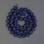 Lazurite Beads, Smooth Round Balls, 8 mm Diameter, Hole ~1 mm, Length 38 cm