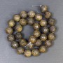 Bronzite Beads - Natural Stone, Smooth Sphere, 12.5 mm diameter, hole 1.5 mm, length 38 cm