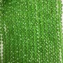 Czech Crystal Beads on Monofilament, Green Transparent Faceted Rondelle, 8x6 mm, length 40 cm +