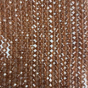 Beads Czech crystal on thread brown transparent faceted rondelle, diameter 8x6 mm + -, length 40 cm +