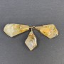 Pendant Untreated Citrine 33×14mm ± Golden Metal