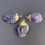 Unpolished Amethyst Pendant 35×24mm