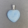 Heart Pendant with Natural Aquamarine, 20x20mm+