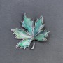 Brooch-pendant Haliotis Leaf, silver-toned metal, 45mm+
