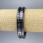 Hematite Bracelet with Dark Gray Links, Diameter 15×4 mm, Length 18 cm, Stretch