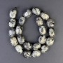 Labradorite faceted beads 18x13 mm on thread, length 38 cm