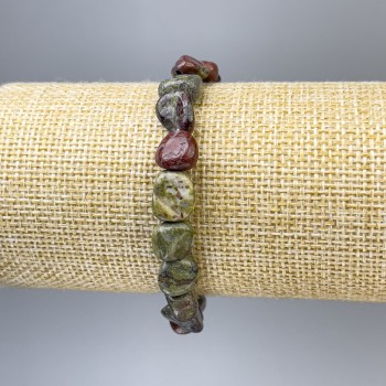Dragon's Blood Jasper Bracelet with Faceted Beads, 10x9 mm, elastic stretch, length 18 cm +/-