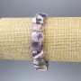 Chevron Amethyst Bracelet with Rounded Links, 14×10 mm, 18 cm length, elastic