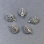 Findings: Triangular pendant in silver-colored metal, 8×11 mm, packaging 5 pcs