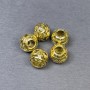 Bead insert - Golden metal color, size 8.5×10 mm, hole diameter approx. 4.5 mm, packaging 5 pcs