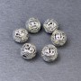 Bead insert findings, silver-colored metal, 8×8 mm diameter ±, hole diameter 2 mm ±, packaging 6 pcs