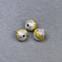 Bead Insert Findings in Silver- and Gold-Toned Metal, 8x8 mm diameter, 1.5 mm hole, packaging 3 pcs