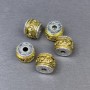 Bead insert in silver-gold color, 9×11 mm, hole about 3 mm